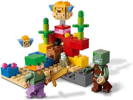 LEGO 21164 Minecraft Rafa koralowa 92 el., wiek 7+. Lekko pogniecione opakowanie